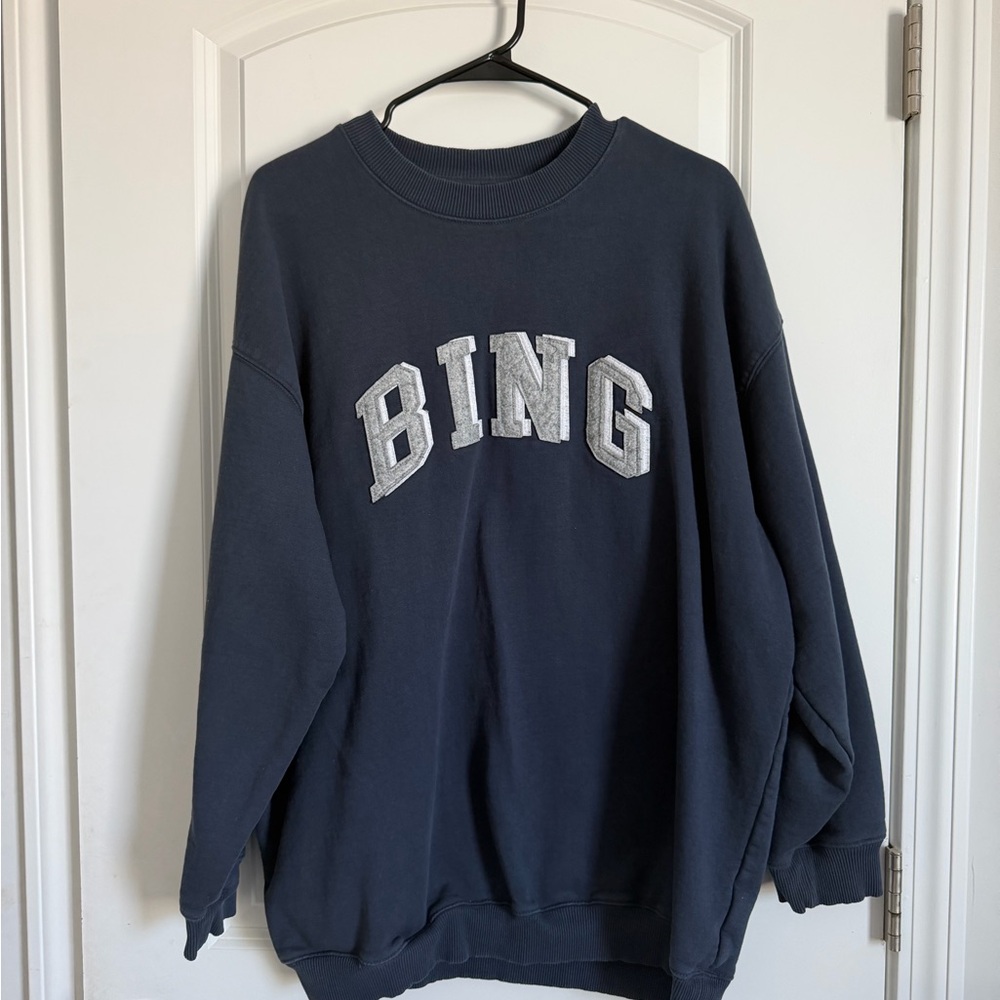BING Navy Crewneck Sweater - Classic Pullover - Picture 1 of 3